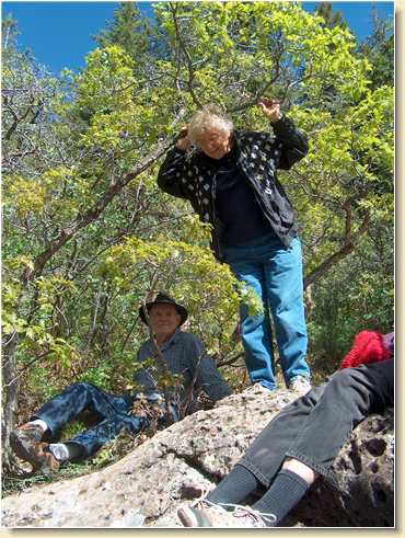 Buck & Betty Adams watch rappellers from safe perches