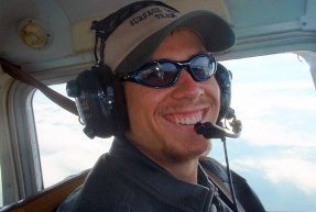 Daniel Adams happily flying