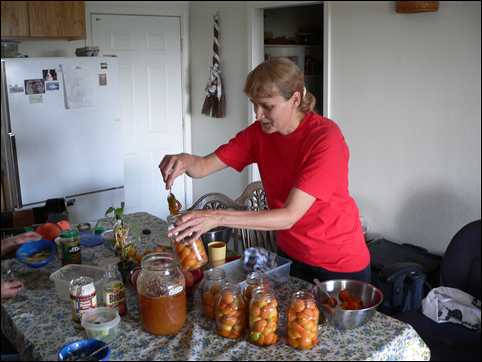 Diana Adams canning apricots