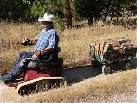 Fred Adams in Trac About hauling firewood in wagon