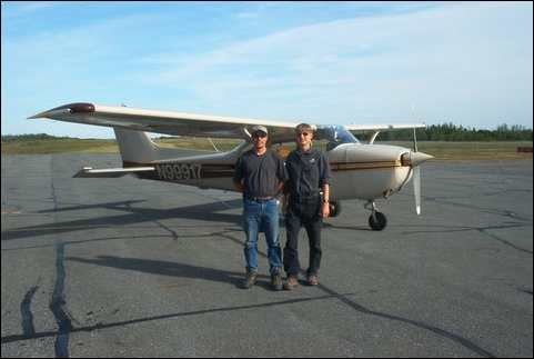 Daniel Adams & Davey Fernald with Cessna 172 in Maine