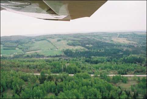 Flying near Aroostook Regional Airport in northern Maine