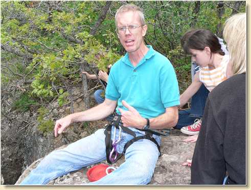 Tom Hunt explains rappelling safety and tecniques
