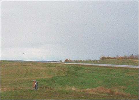 Daniel Adams landing during first solo flight