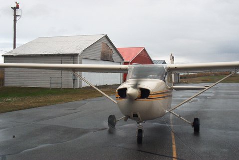 Daniel Adams taxiing in after his first solo flight