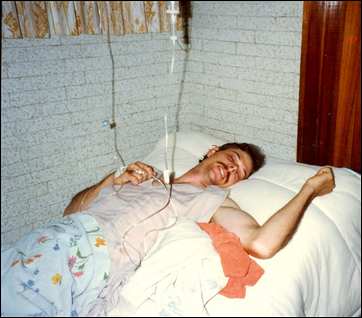Fred Adams en el Hospital del Sureste en Villahermosa, Tabasco con parálisis permanente