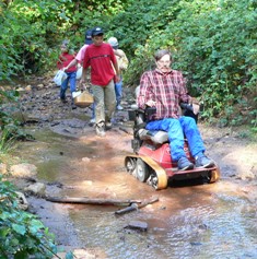 Fred Adams in creek on TracAbout