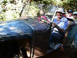 Buck Adams and kids in Roadster